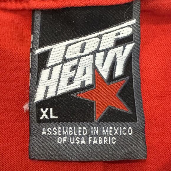 Vintage Top Heavy Shirt Youth XL Red Long Sleeve Monkey Skate Tee Y2K 00s - Picture 3 of 10